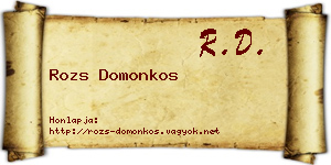 Rozs Domonkos névjegykártya
